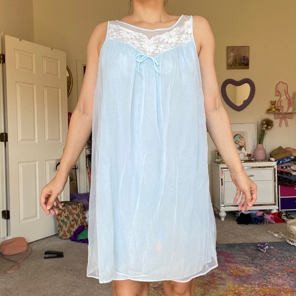 Vtg SEARS 60s Nightgown Robe Set - Picture 4 of 8